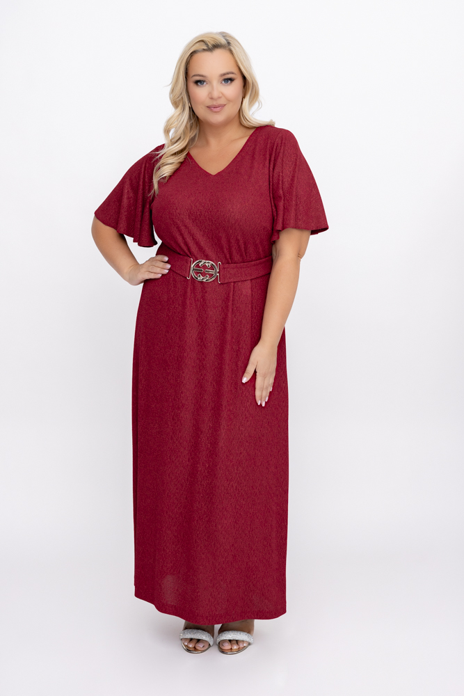  Robe longue chatoyante marron