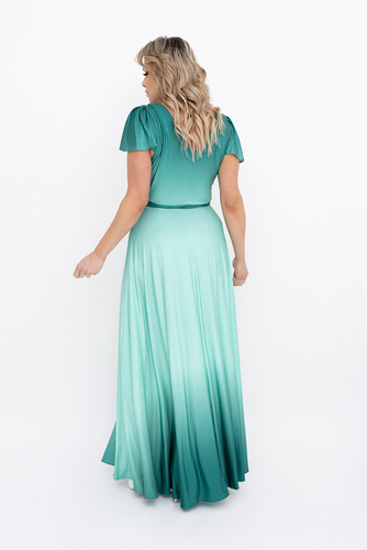 Robe en brocart bleuet