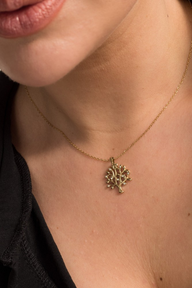 Gold TREE Surgical Steel Necklace