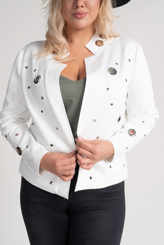 Dekorative weiße Jacke