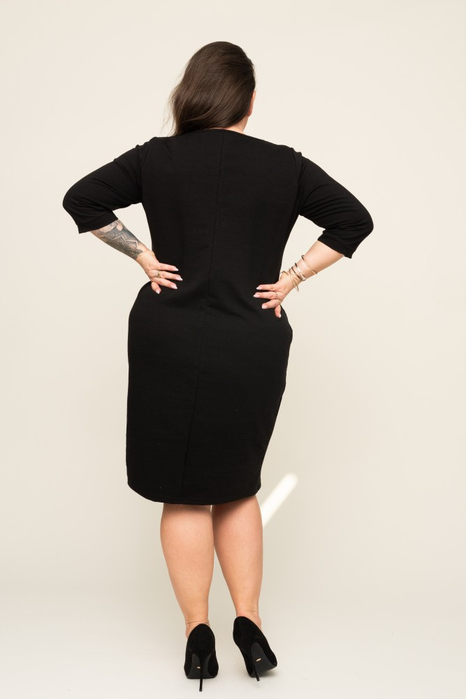 Black Dress with tied neckline SELMA