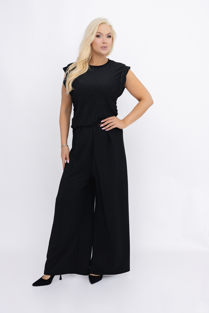 Czarny Komplet błyszczący