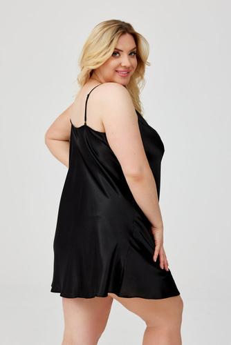  Black Satin Nightgown SATENO