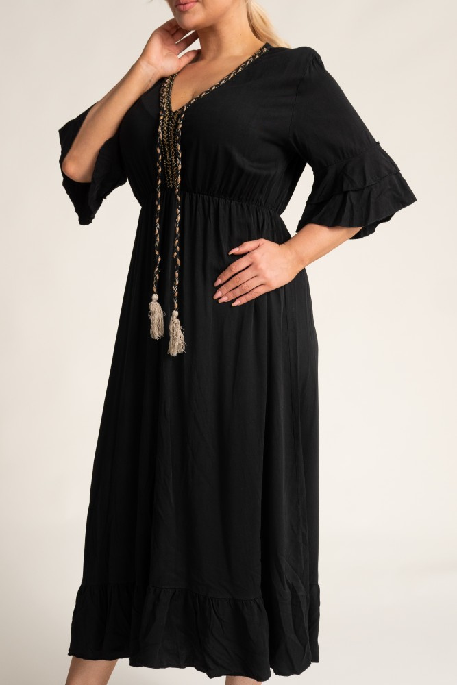 Black Cut-Off Dress AMORENA