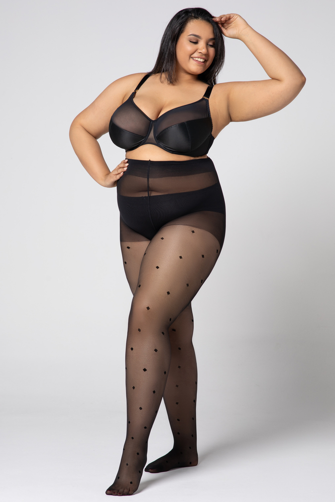 Black Rhomboid Tights