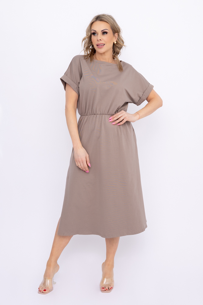 Ciemnobeżowa Sukienka MARISTA
