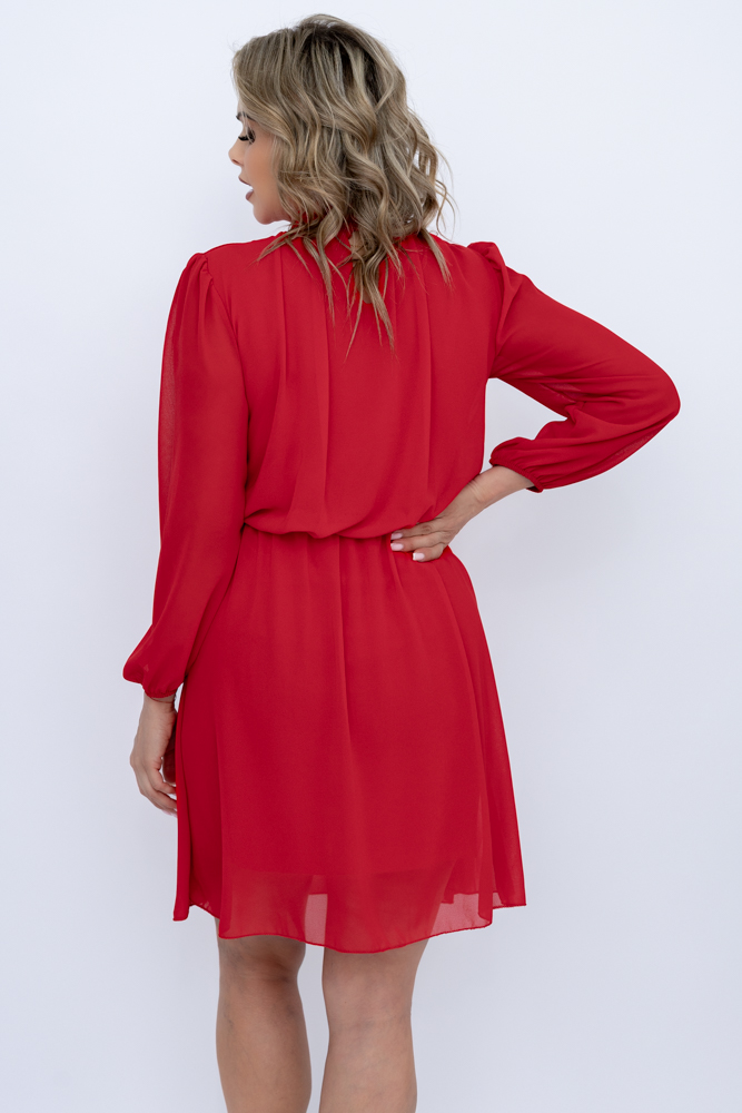 Czerwona Sukienka szyfonowa