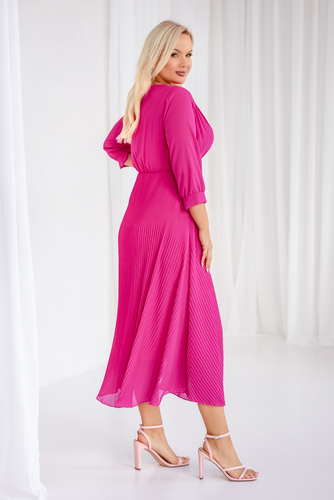 Fuksjowa Sukienka plisowana KEMELI