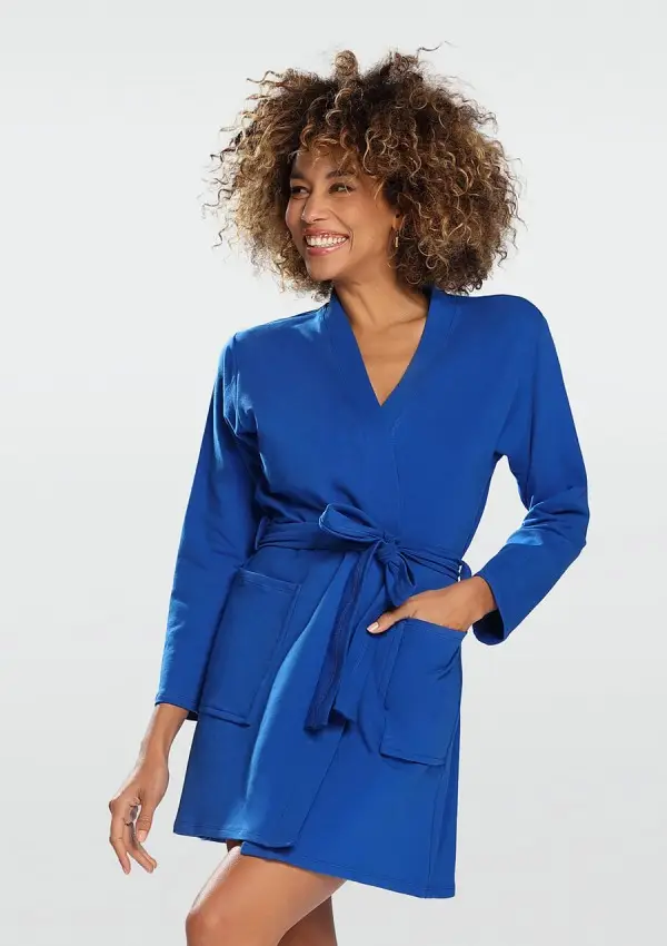 Peignoir en coton bleu
