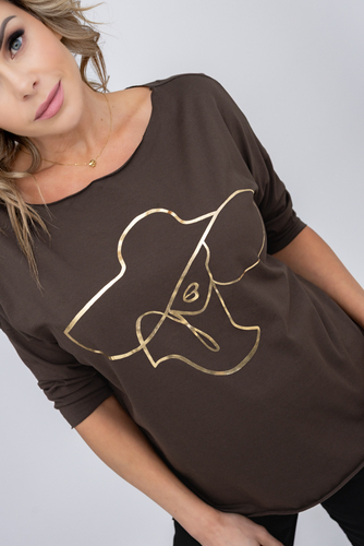 Brun bluse Mønster 4