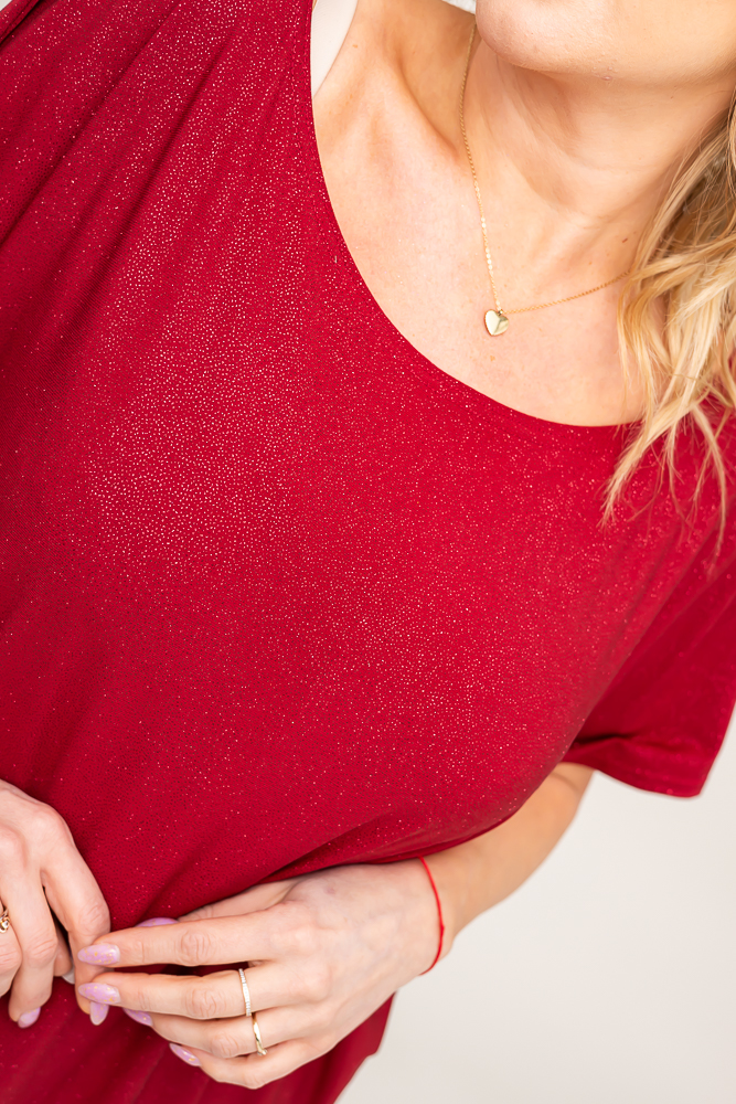 Blusa brocada granate