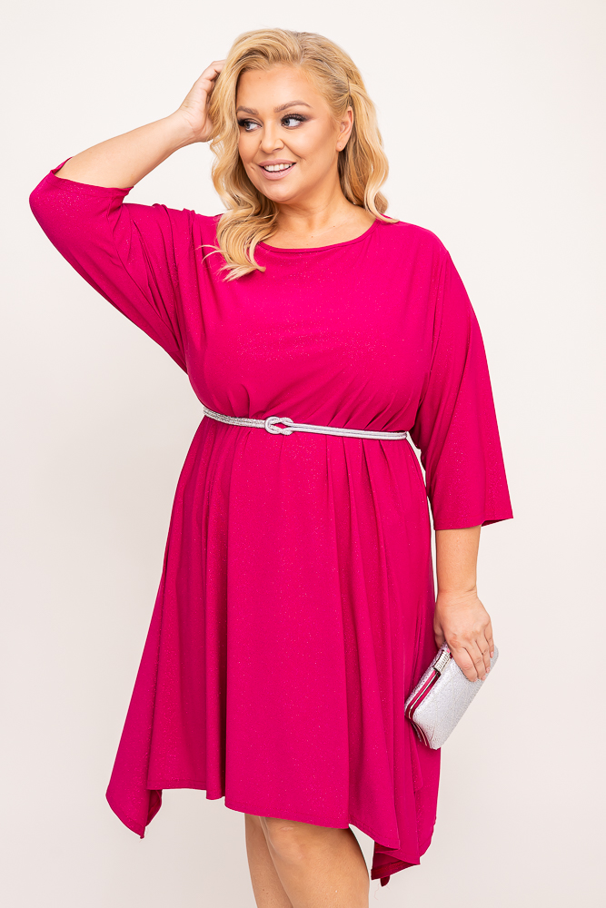 Vestido asimétrico fucsia