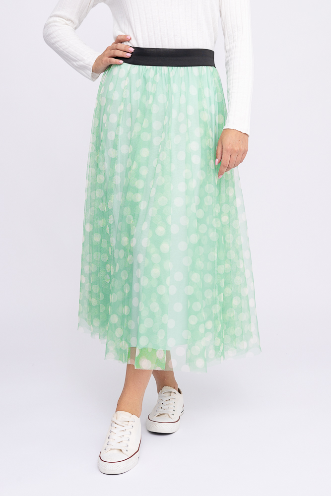 Green Pea Tulle Skirt
