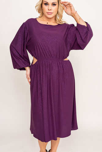 Vestido brocado morado