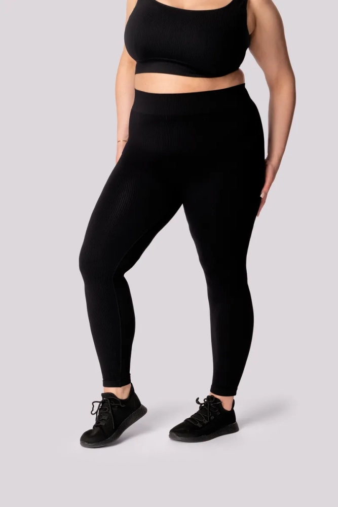 Leggings rayés noirs