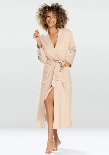 Beige badekåpe i bomull