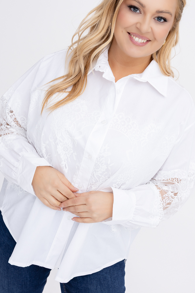 Biała Koszula z koronką