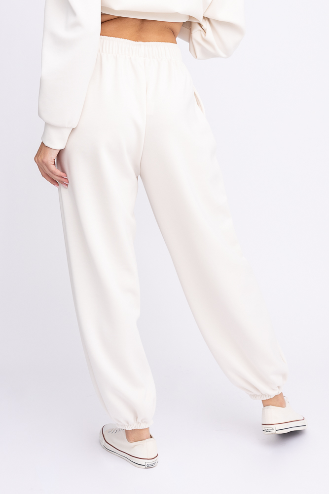 Śmietanowe Spodnie dresowe