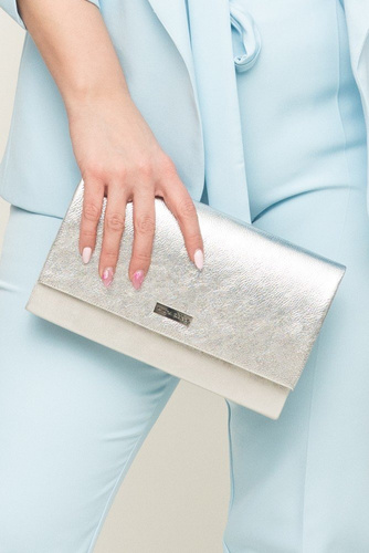 Silver GLAMIA Envelope Handbag