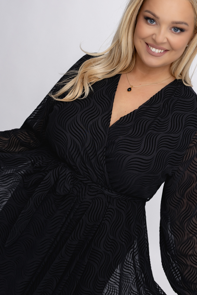 Vestido de malla negro Estampado 1