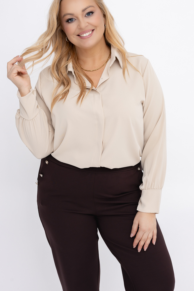 Beżowa Koszula satynowa