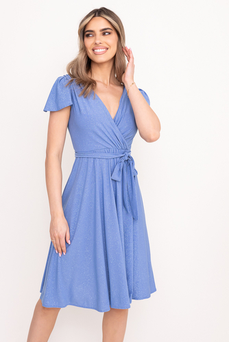 Robe en brocart bleu