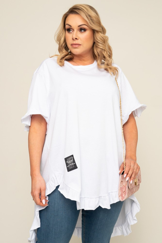 Blusa blanca con volante
