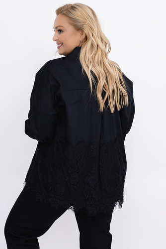 Czarna Koszula z koronką