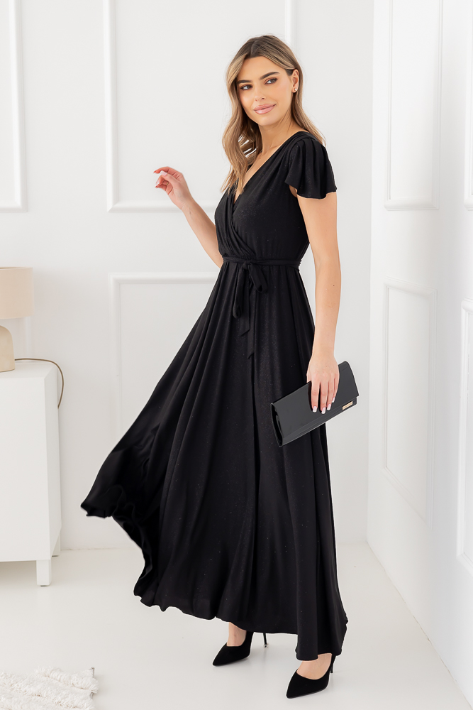 Vestido brocado negro