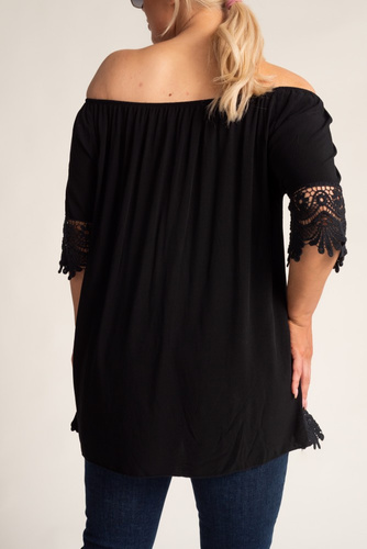 Black Blouse with Embroidery BERGAMO
