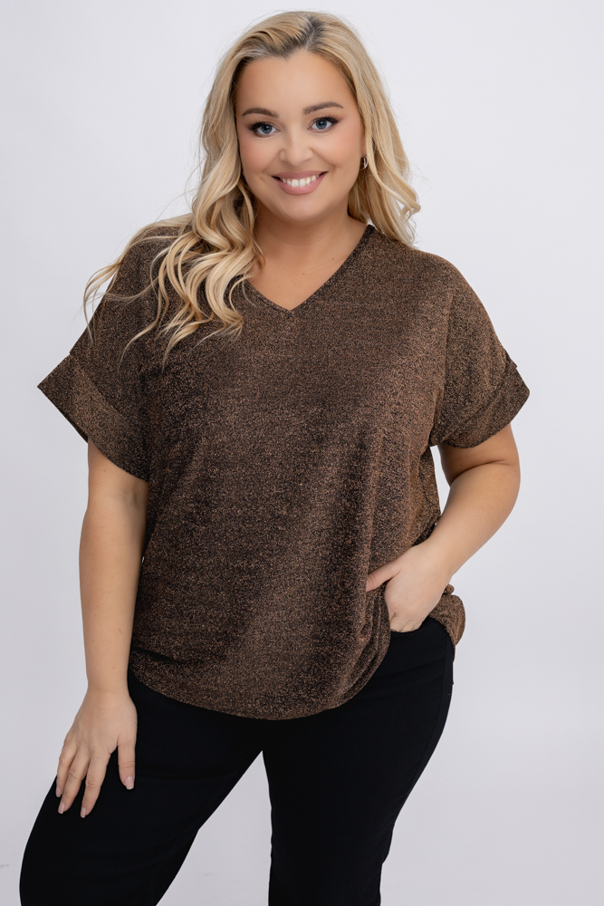 Czekoladowa Bluzka błyszcząca