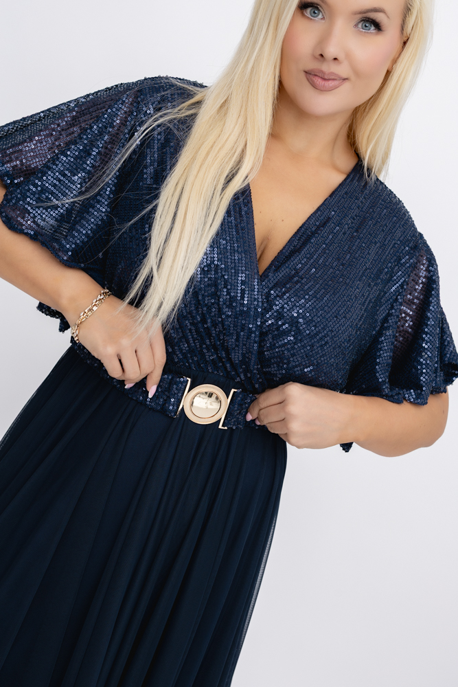 Navy blue sequin dress