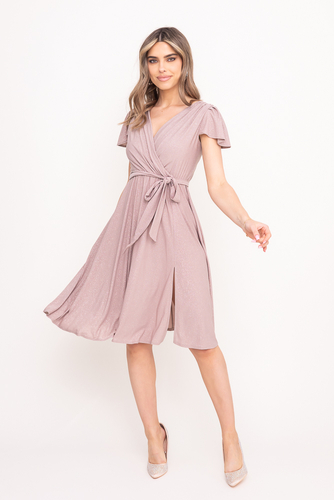 Robe en brocart beige foncé