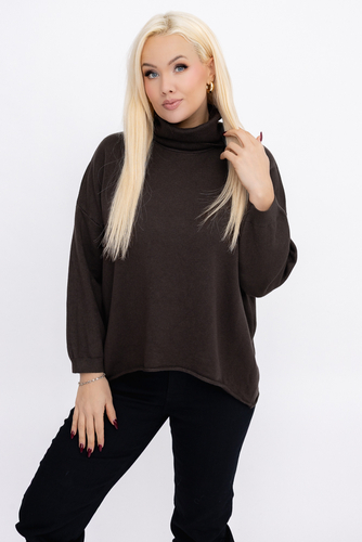 Czekoladowy Sweter z golfem