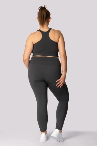 Graue Leggings mit Tasche