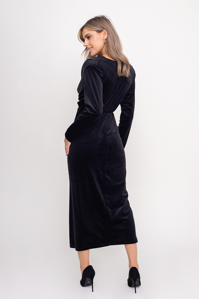 Czarna Sukienka welurowa