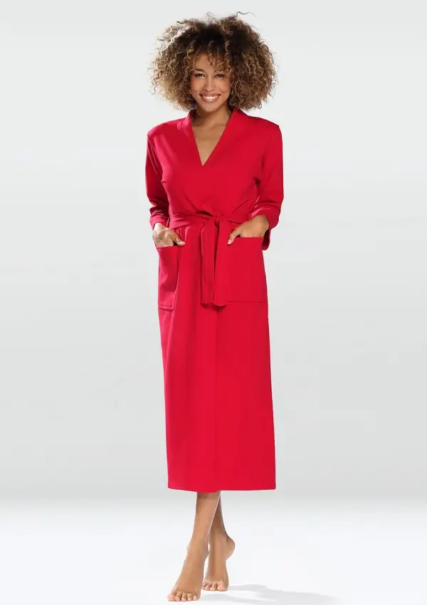 Red Cotton Bathrobe