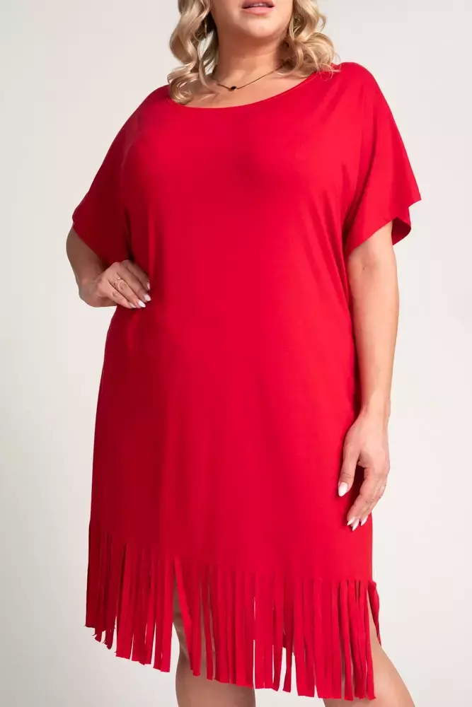 Red Fringed Dress