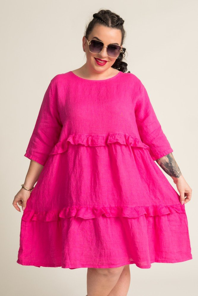 Fuchsia Linen Dress GAFFE