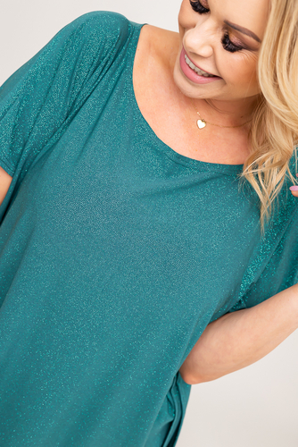Blouse en brocart vert bouteille