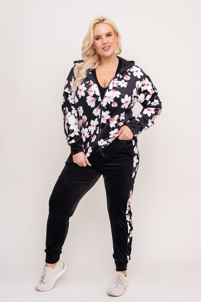 Grey Velour Tracksuit Set KARMENIO