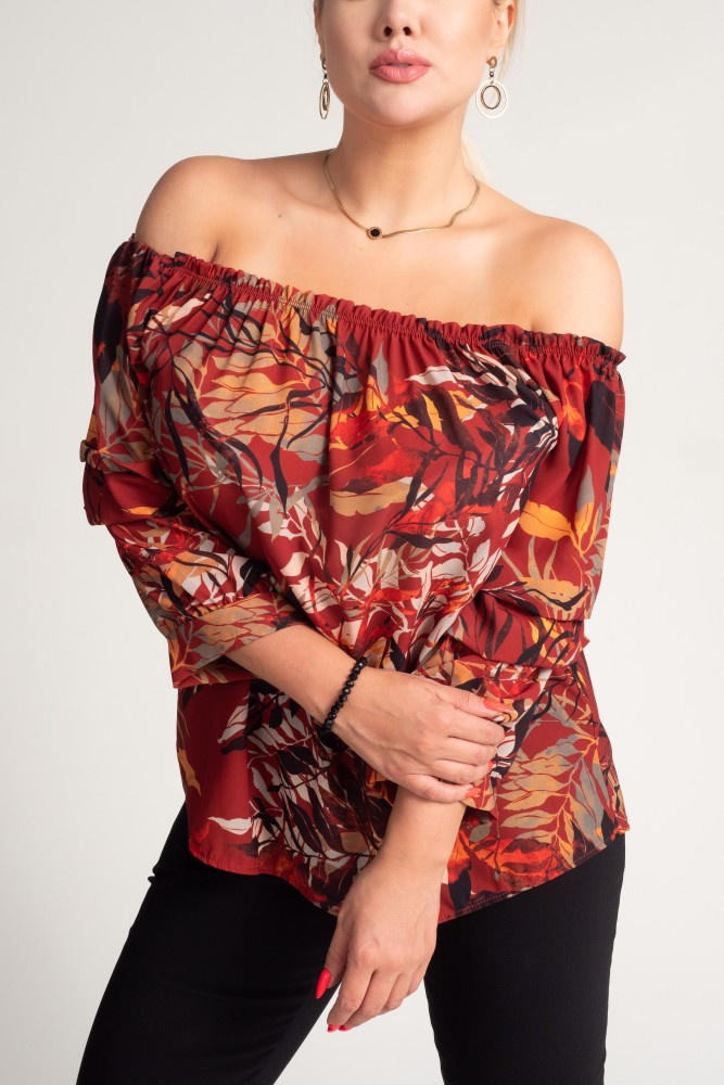 NENSI blouse with ruffled sleeves Pattern 1