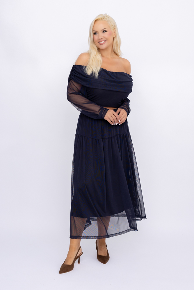 Ensemble en maille bleu marine