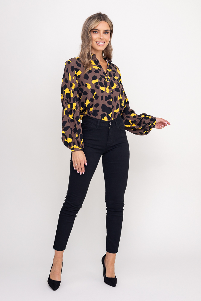 Chemise brune à manches chamois Modèle 4