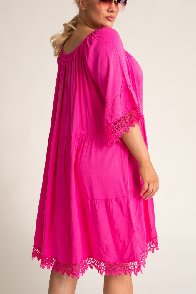 Pink Embroidered Dress by MEGIO