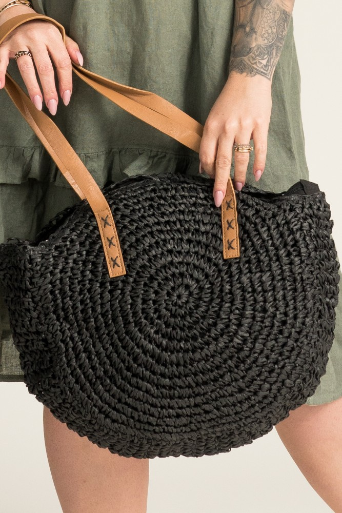 Black STRANDO Braided Handbag