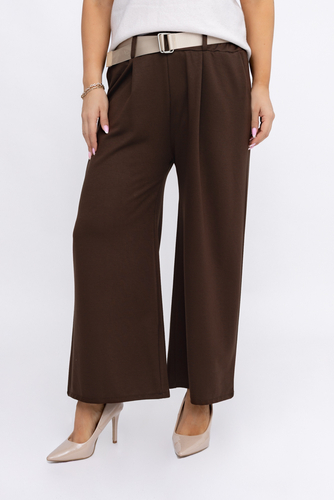  Czekoladowe Spodnie z paskiem