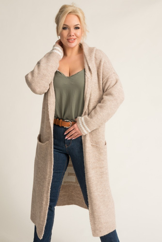 Beige Hooded Cardigan SMILY
