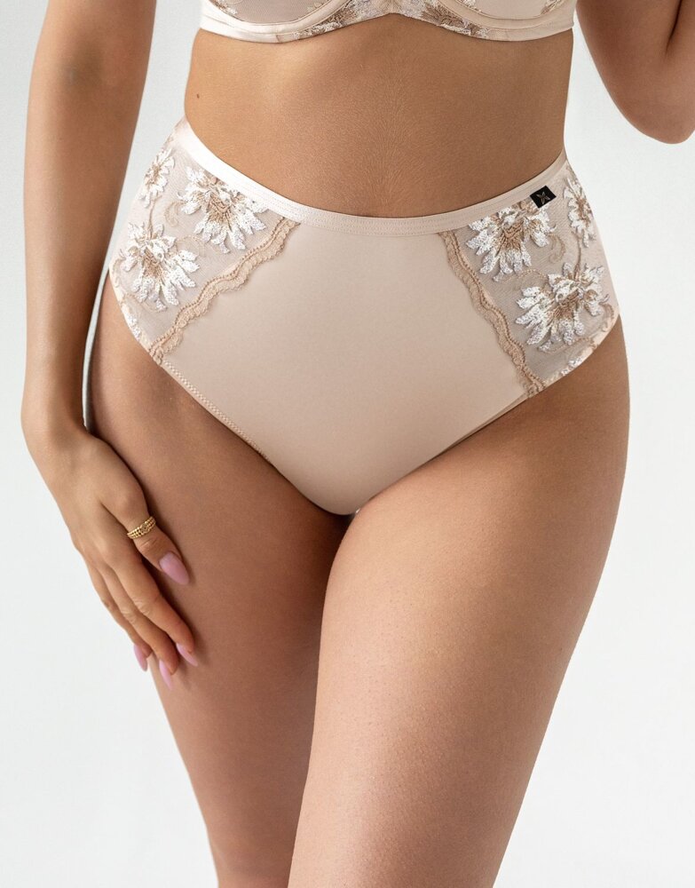 Beige høytaljet tanga