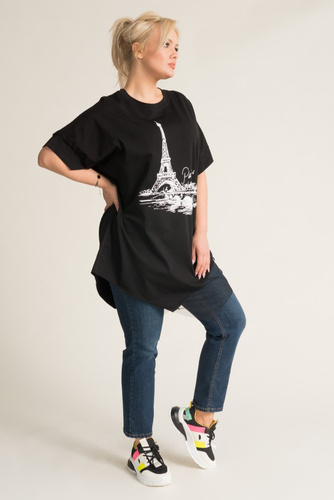 Black Asymmetrical Blouse TOWERTY